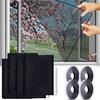 Window Mosquito Net - PZCC - 4 Pieces - 130x150 Cm - Black - Self-adhesive