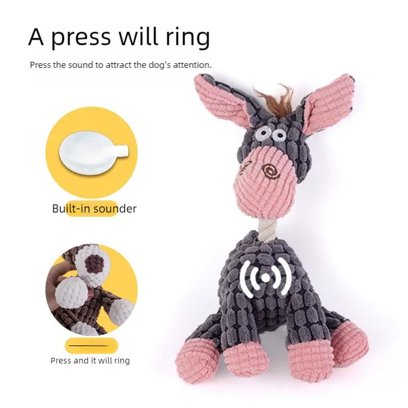Jucărie pentru câini de pluș Animale în formă rezistentă la mușcături Jucării scârțâitoare Jucării pentru câini din velur pentru câini mici și mari Cățeluș Accesorii de dresaj