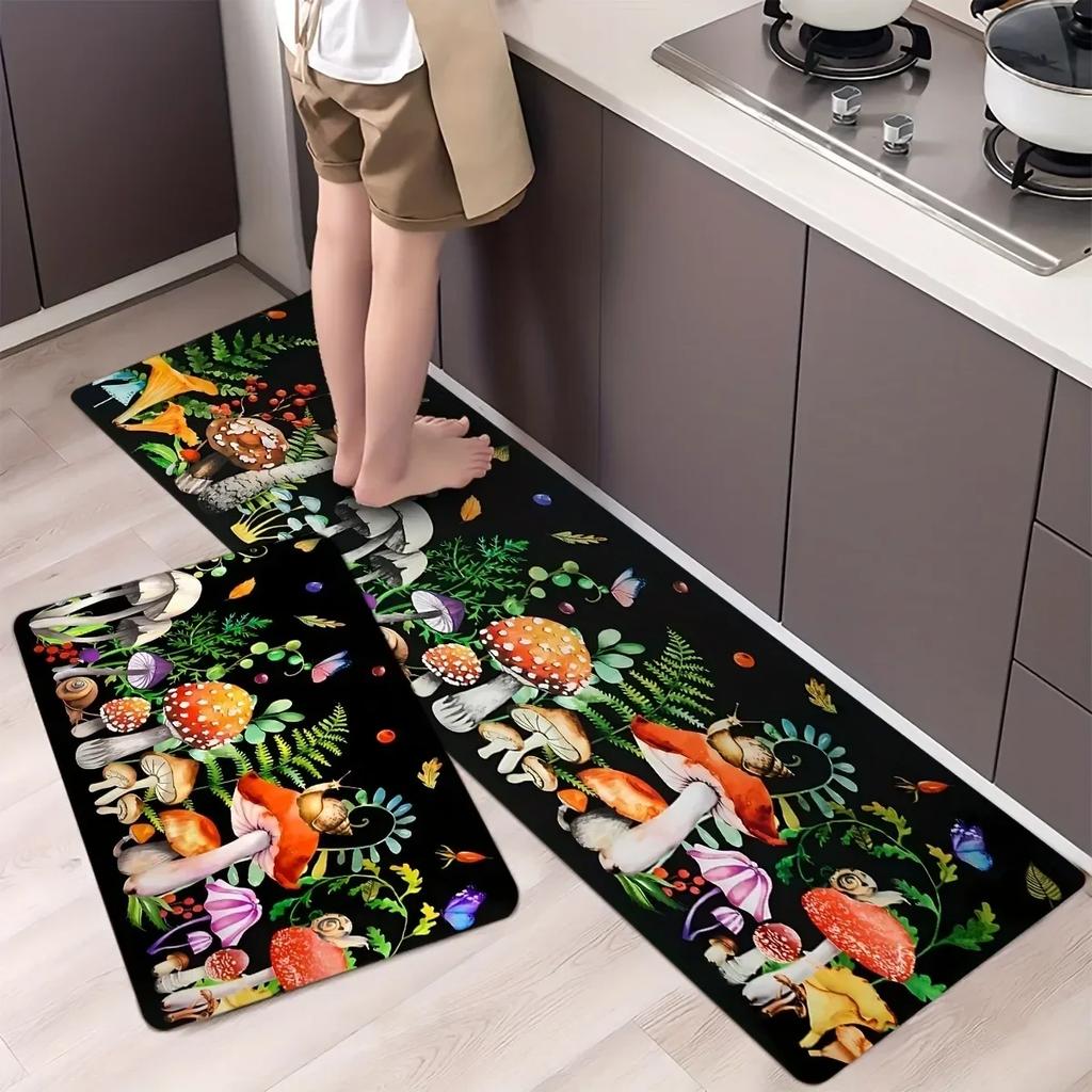 1 STK Blumen Willkommen Muster Fußmatten Küchenteppiche Rutschfest Pop Design Badezimmerteppiche Badematte Teppich für Zuhause Spüle Wäsche Dekor