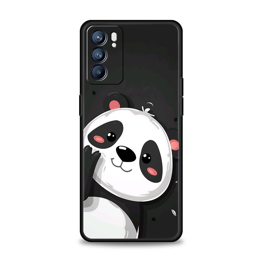 Phone Case For Oppo Reno13 Reno12 Reno11 F Reno10 Pro A54 A53 A95 A76 A74 A57 A98 A80 A79 5G A78 4G Cover Cartoon Panda