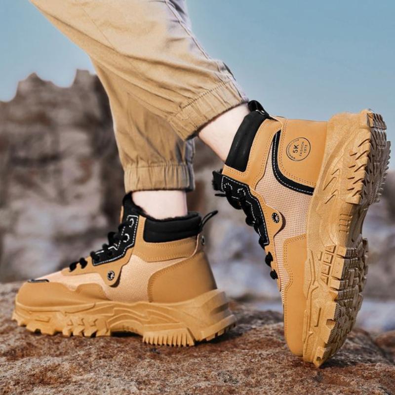 2024 New Men Boots Platform Plush Men's Snow Boots Thicken Winter Outdoor Sports Men's Casual Shoes Work Footwear Erkek Ayakkabı