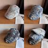 Ethnic Style Denim Cotton Cap With Floral Print For Streetwear And Sun Protection