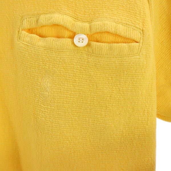 YVES SAINT LAURENT One point embroidery Short sleeve T-shirt L Yellow Men's Used
