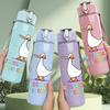 1PC Seagull Bird Beach Funny Quote Art 750ml Color Plastic Sports Water Bottle Leakproof Flip Straw Lid Suitable for Sports Office Home Use