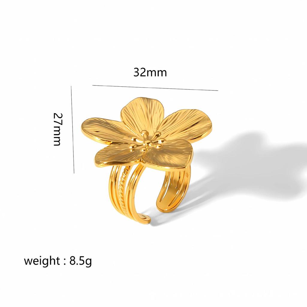 Retro Gold Stainless Steel Butterfly Flower Earrings