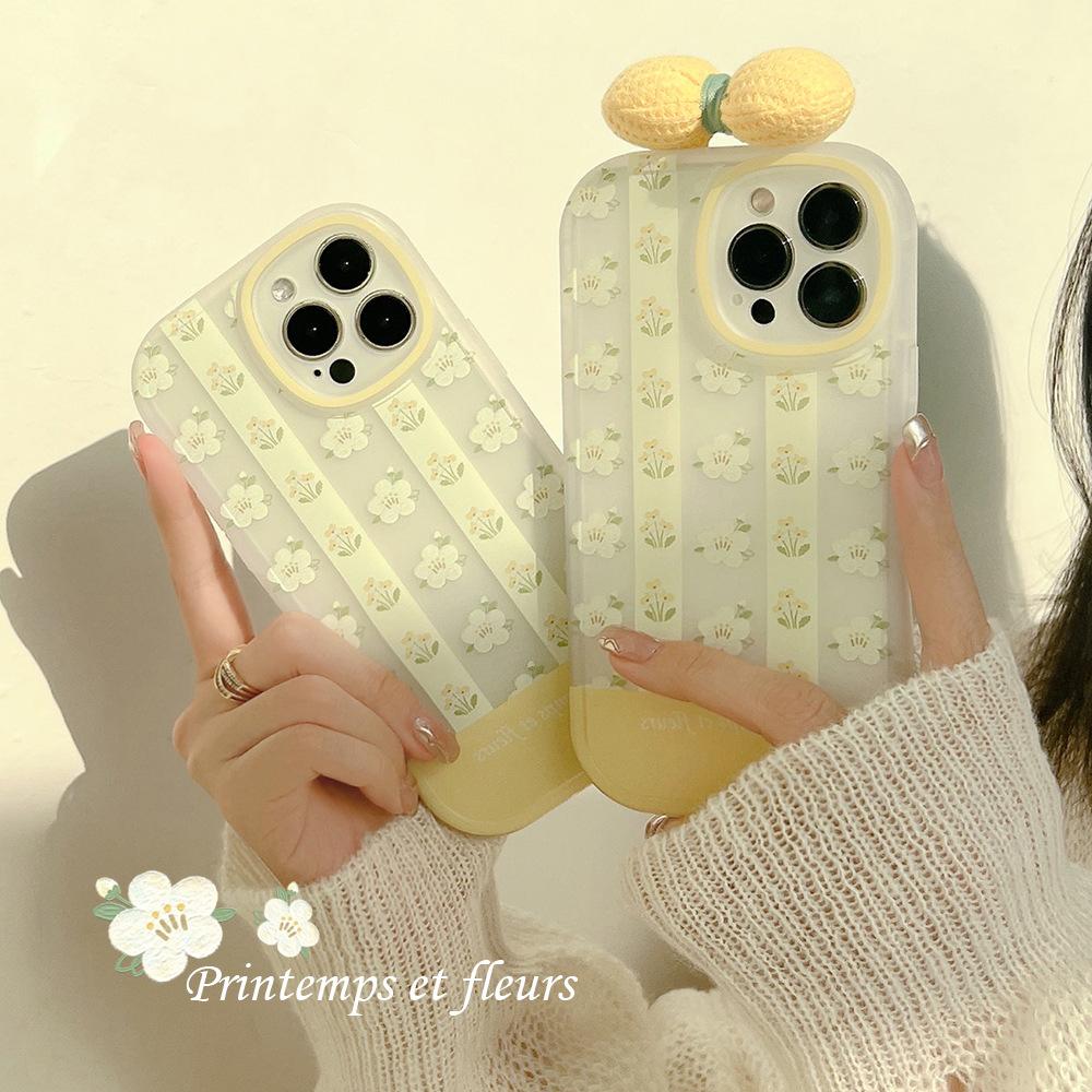 Small Fresh Flowers 12 Suitable for Iphone15pro Max Apple 8 Mobile Phone Case 16 Soft 15 Bow Xs Set 13
