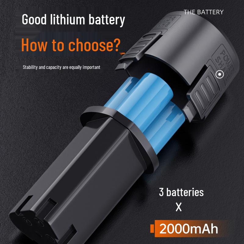 12V Cordless Drill with Lithium Battery Charger, Pistol Grip, and 16.8V/18V Battery for Rotary and Screwdriver Tasks