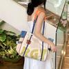 Summer Color Contrast Design Nylon Casual Block Women'S Tote Bag Durable Shoulder Handbag For Use Office Ladies Work Business Commutin