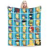S-Simpsons Cartoon Background Throw Blanket Comfortable Novelty Blankets For Sofa Home Travel Office Flannel Bedspread Bed Cover