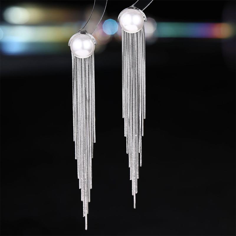 

Женские серьги-кисточки с жемчугом в европейском и американском стиле, нишевый дизайн, элегантные и универсальные модные серьги