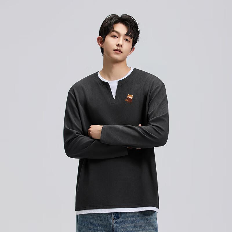 Mark Fairwhale Men's Heavyweight Waffle Knit V-Neck Long Sleeve T-Shirt