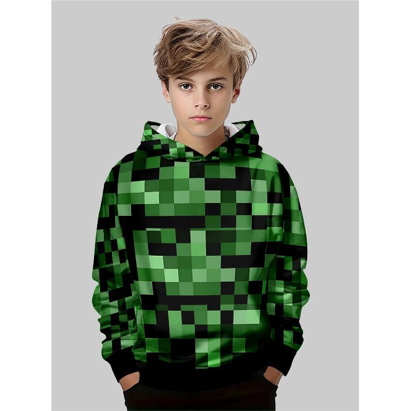 Modisches Bedrucktes Oberteil Lässiger Einfacher Pullover Lockere Hoodies Sweatshirts Jungen