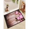 VIKAMA 40*60CM 3D Wood Grain Flower Floor Mat Entrance Door Mat Foot Mat Valentine's Day Flower Decorative Floor Mat