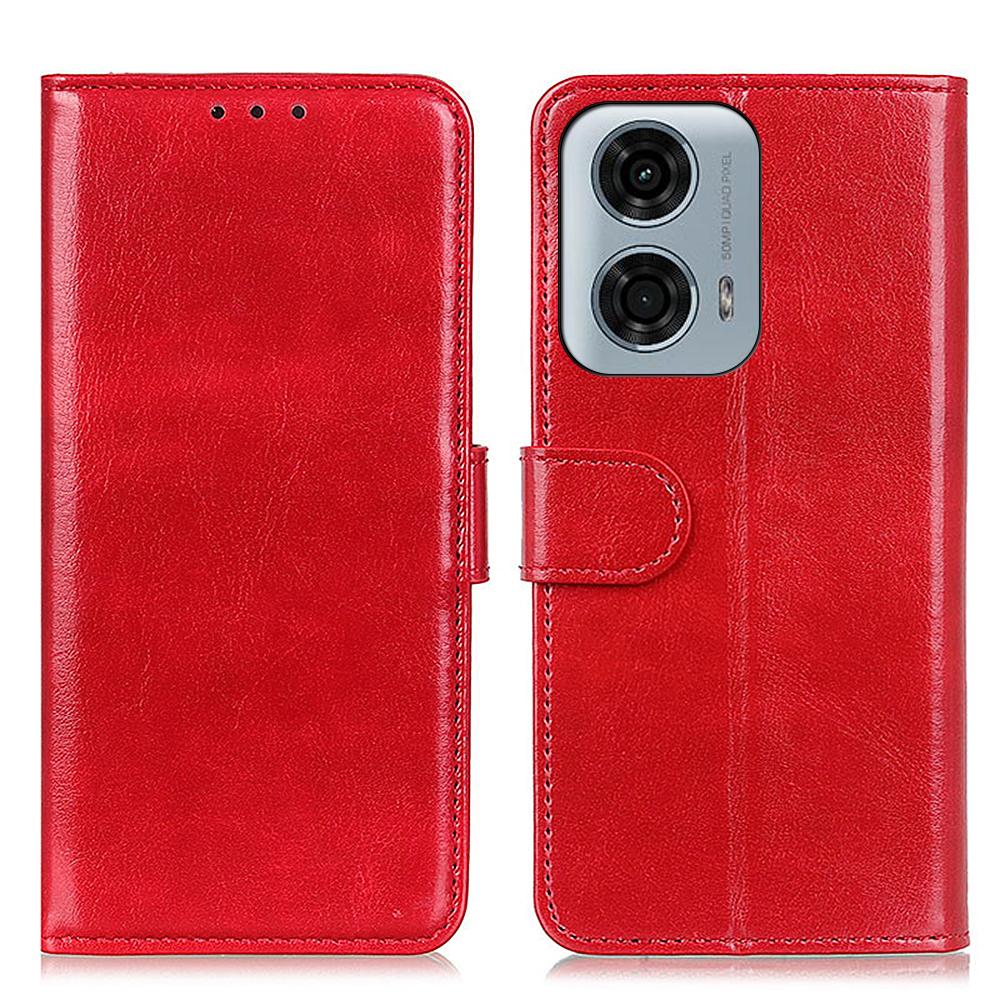 For Motorola Moto E14 4G/G04 4G/G04s 4G/G24 4G Leather Wallet Case Crazy Horse Texture Phone Cover