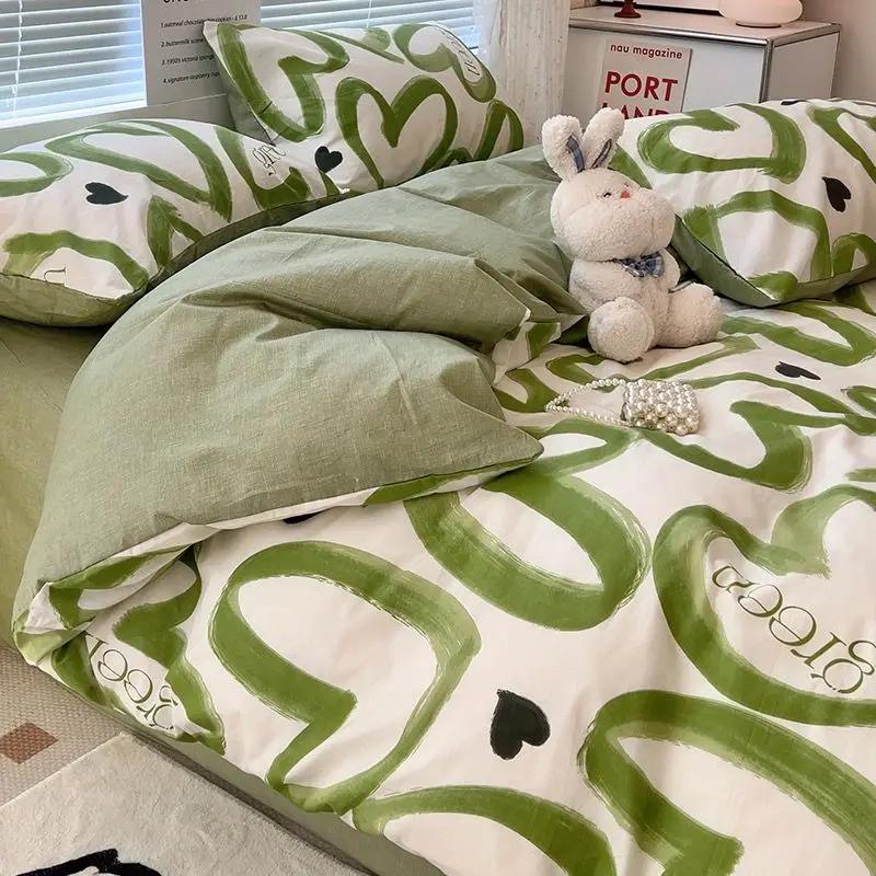 Floral Bed Duvet Covers Pastoral Four Seasons Polyester Quilt Cover King Queen Size Bedroom Bedding Luxury Home Textile Cozy