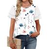 Women's  Spring Summer New Crew Neck Printed Colorblock Double Layer Short Sleeve T-shirt Top For Leisure Leisure Trade
