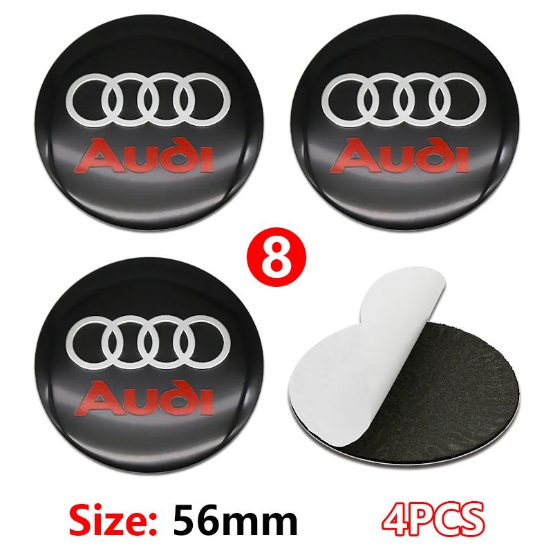 4 Pezzi 56mm Coprimozzo Cerchione Identità Sovrapposizione Per Audi RS B8 B9 S A3 8V A4A6 C7 C6 A5 Q3 Q5 Q7 A1 Accessorio Tuning Motorsport