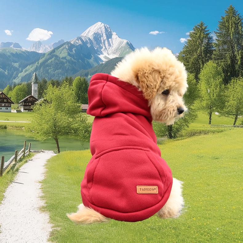 

Autumn/Winter Hooded Sweatshirt for Bichon Frise, French Bulldog, and Cats - Pet Apparel S