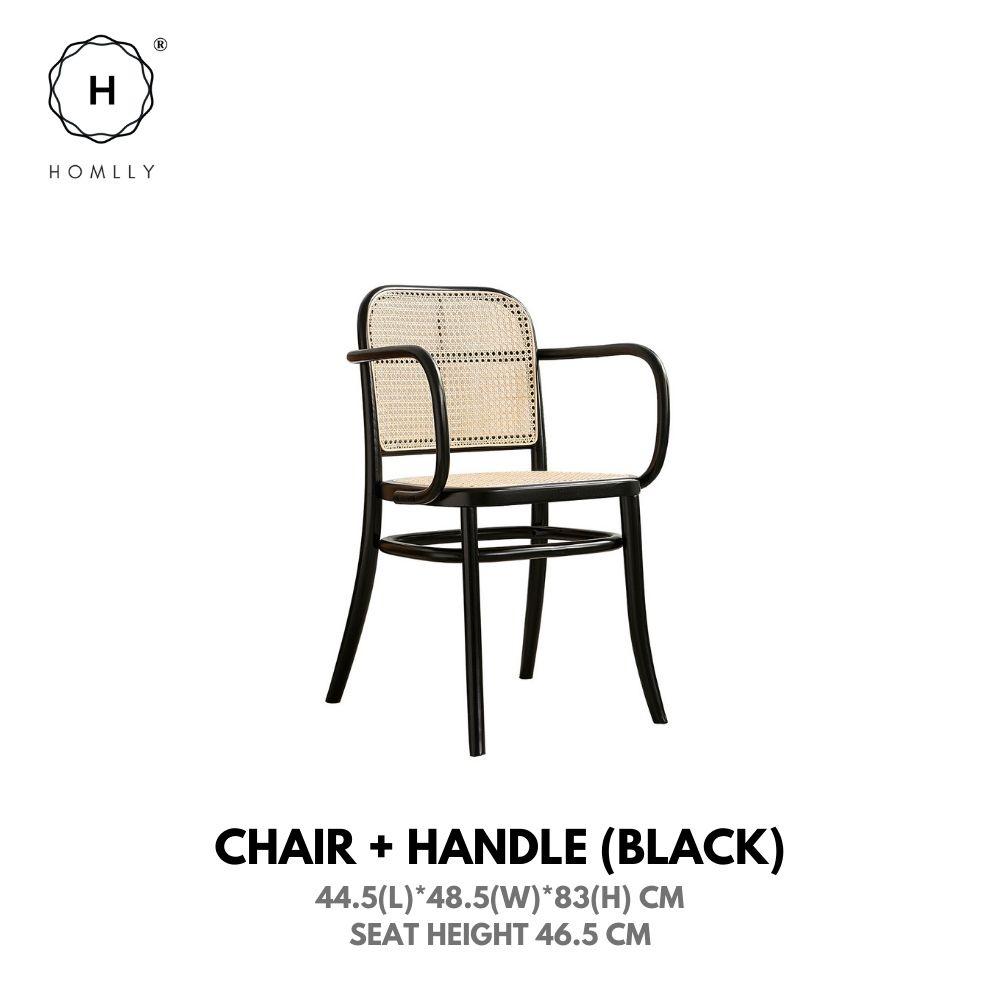 Homlly Natural Rattan Solid Wood Dining Chair