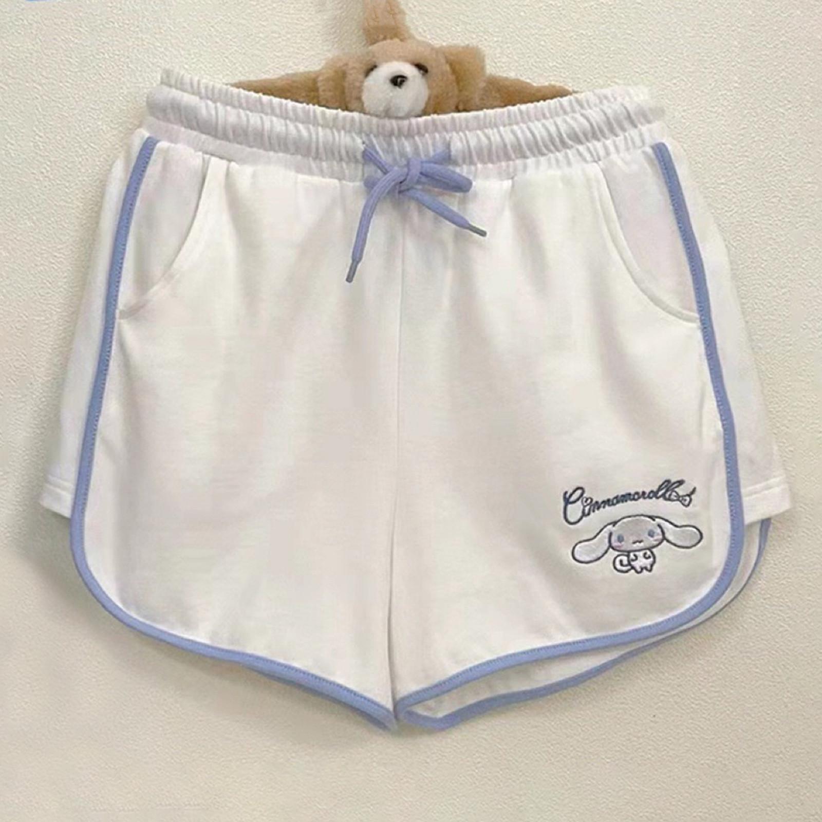 

Женские спортивные шорты Шорты для девочек Пижамные брюки Домашние повседневные брюки Спортивные брюки Шорты One Size светло-синий