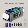 Alarm Clock Wireless Charger 3 In 1 For Iphone 14/13/12/11 Digital Display Wireless Chargers For Apple Watch/airpods Pro
