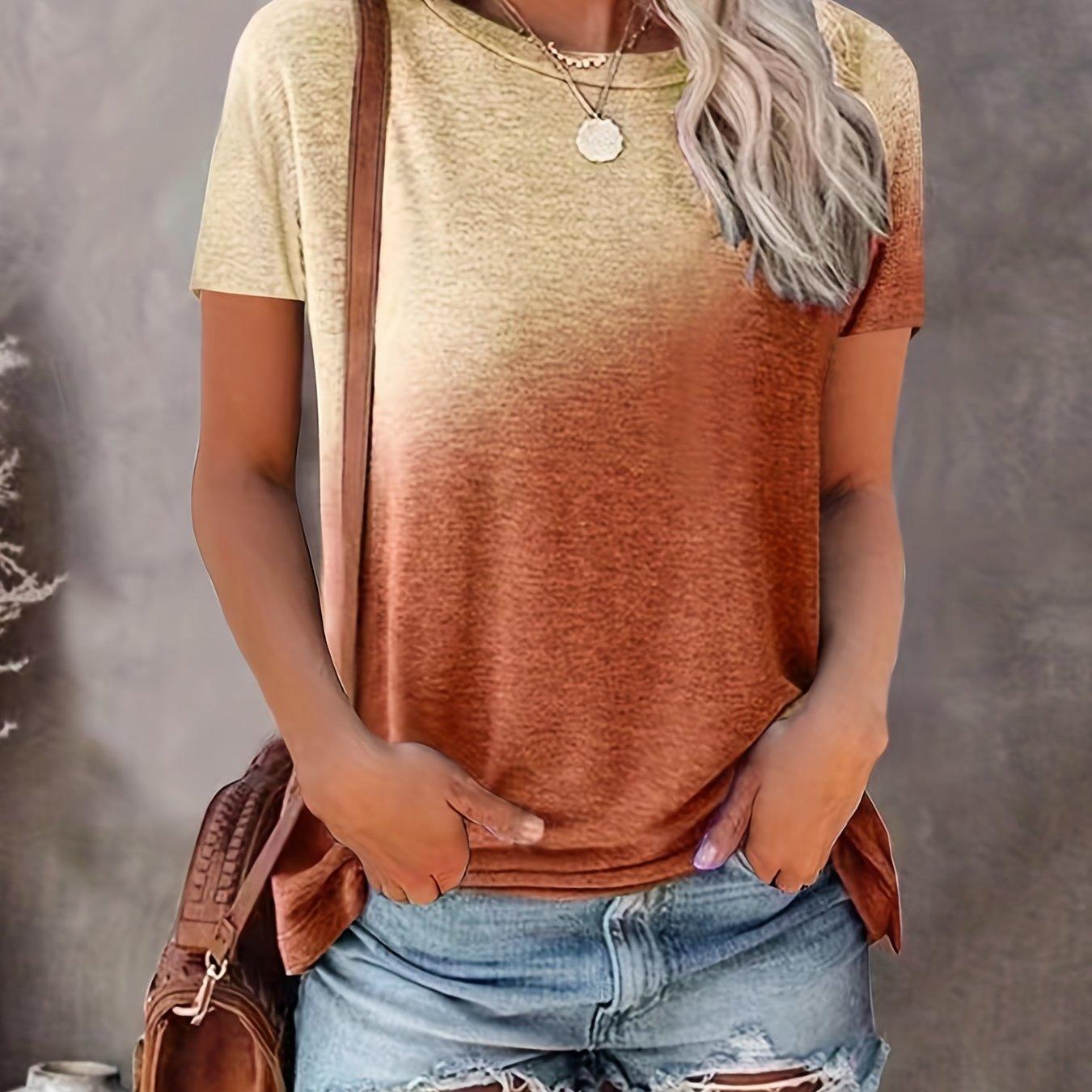 

Футболка с круглым вырезом с цветными блоками, повседневная футболка с коротким рукавом на весну и лето, женская одежда XL