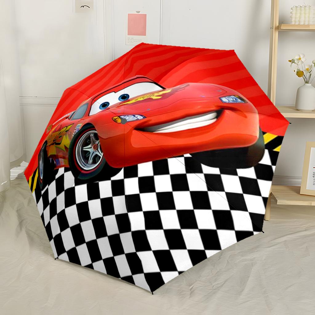 Lightning Mcqueen Renngeist Tragbarer Automatischer Regenschirm Kompakt 8-Rippen Leicht Leicht Ganzjahres-Reise-Outdoor-Zubehör