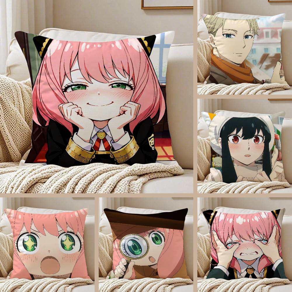 S-SPY Anime FAMILY Pillow Case Sofa and Living Room Decorative Cushion Covers Dust-proof and Mite-proof Invisible Zipper