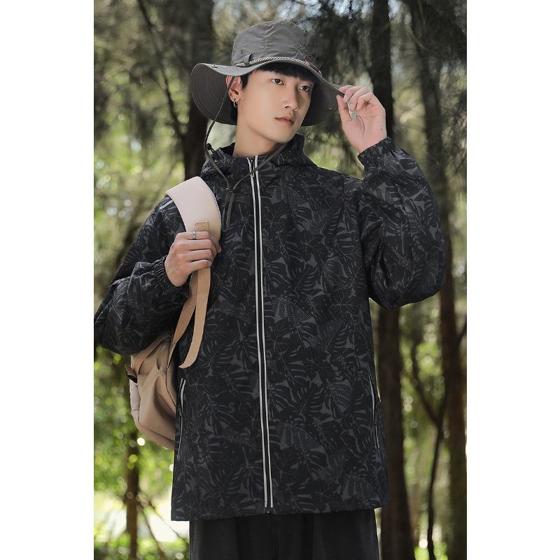 Spring and Autumn Jacket Men's and Women's Spring and Autumn New Windproof Outdoor Mountaineering Suit Couple Loose Jacket Hooded Jacket