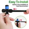 360° Adjustable Drip Emitters, Push-to-Fit Irrigation Sprinklers for 1/4" Tubing, Easy Installation Water Flow Drippers