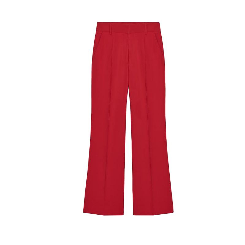 With Padded Shoulder with Belt V Neck Vest Jacket 2390198 Strap Accessories Mid Waist Flared Pants 2377198