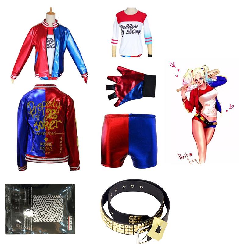 Squad Suicide Quinn Cosplay Coat Jacket Shirt Costume Party Girl Props