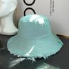 Foldable Raw Edge Fisherman Hat Simple Sun Protection Cap Versatile Thin Bucket Hat  Spring