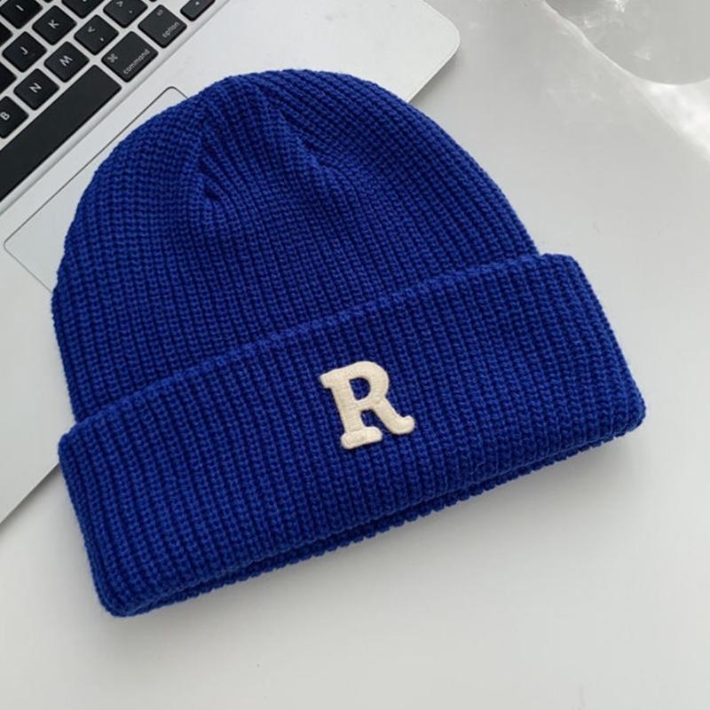 Popular Letter Beanie Hat for Female Y2K Girl Winter Autumn Thick Crochet Hat Soft Breathable Women Casual Skull Cap