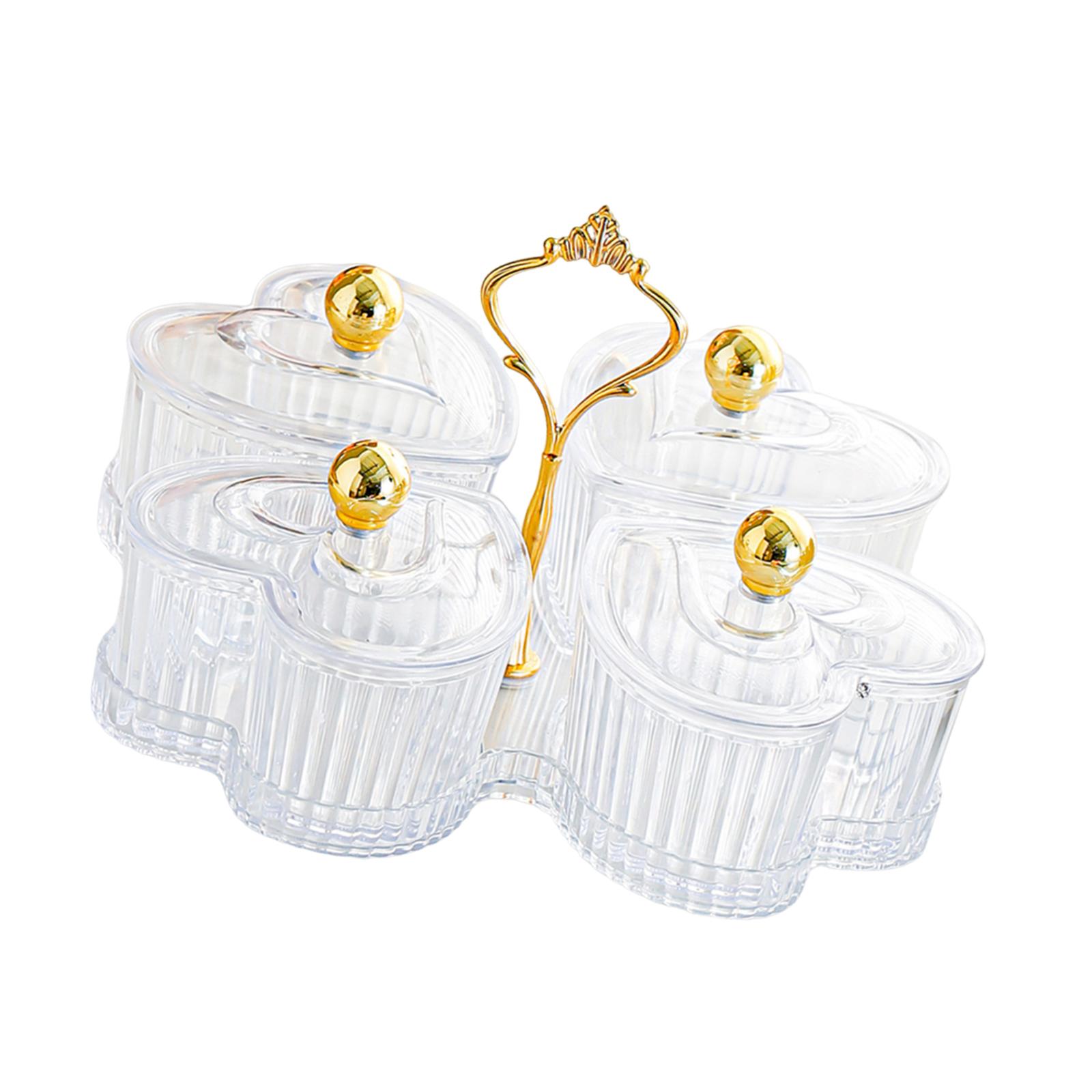 Раздельный поднос для сервировки Многоцелевой настольный декор Конфетница и орешница Съемные маленькие миски Поднос для закусок для шоколада и печенья прозрачный