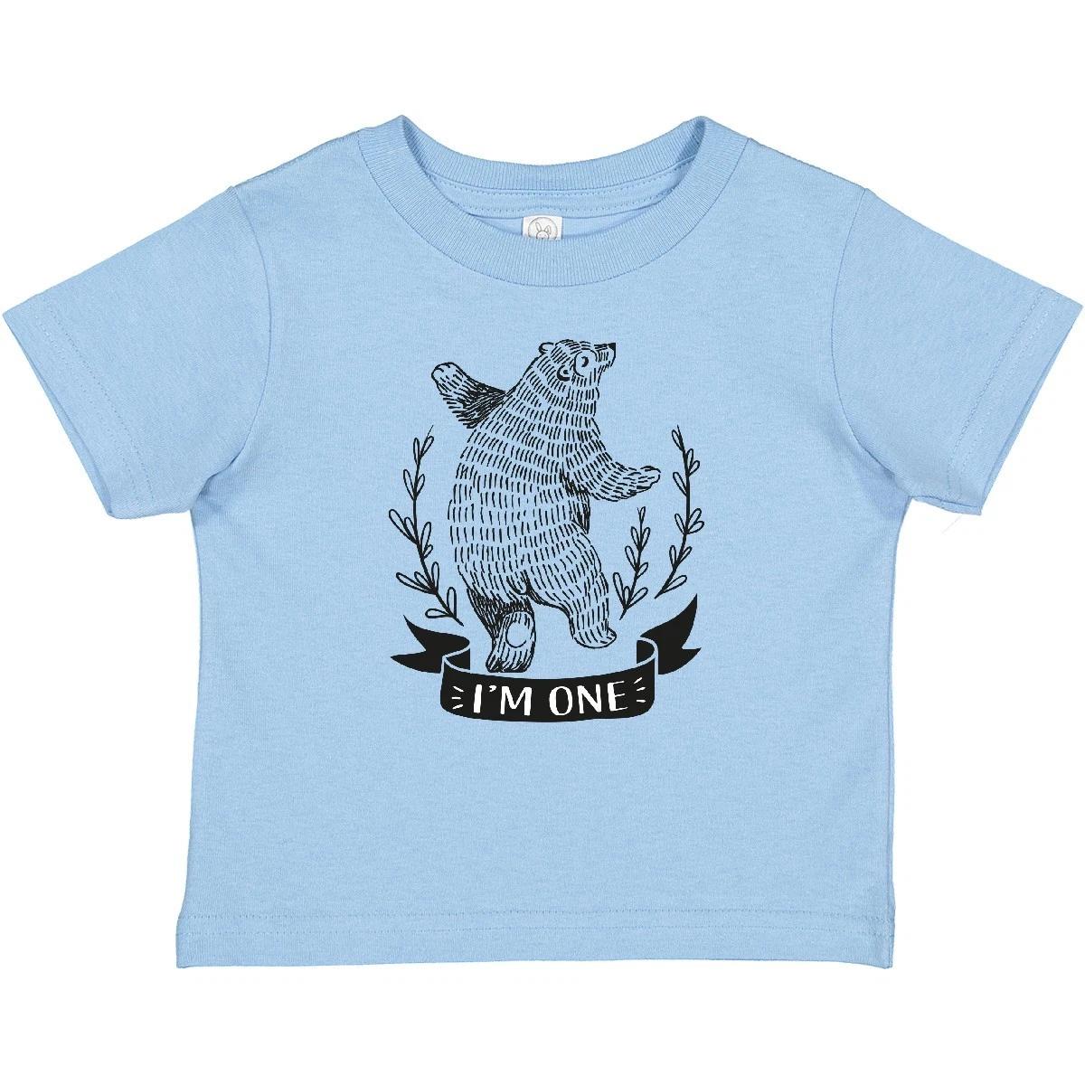 Inktastic First Birthday 1 Year Old Boys Bear Baby kids boys T-Shirt Celebration Photo Boy 120