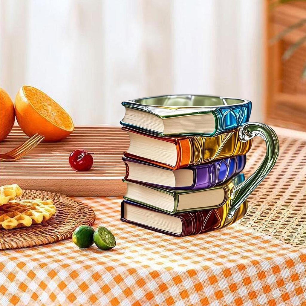 3D Painted Book Mug Coffee Cup for Librarian Teacher