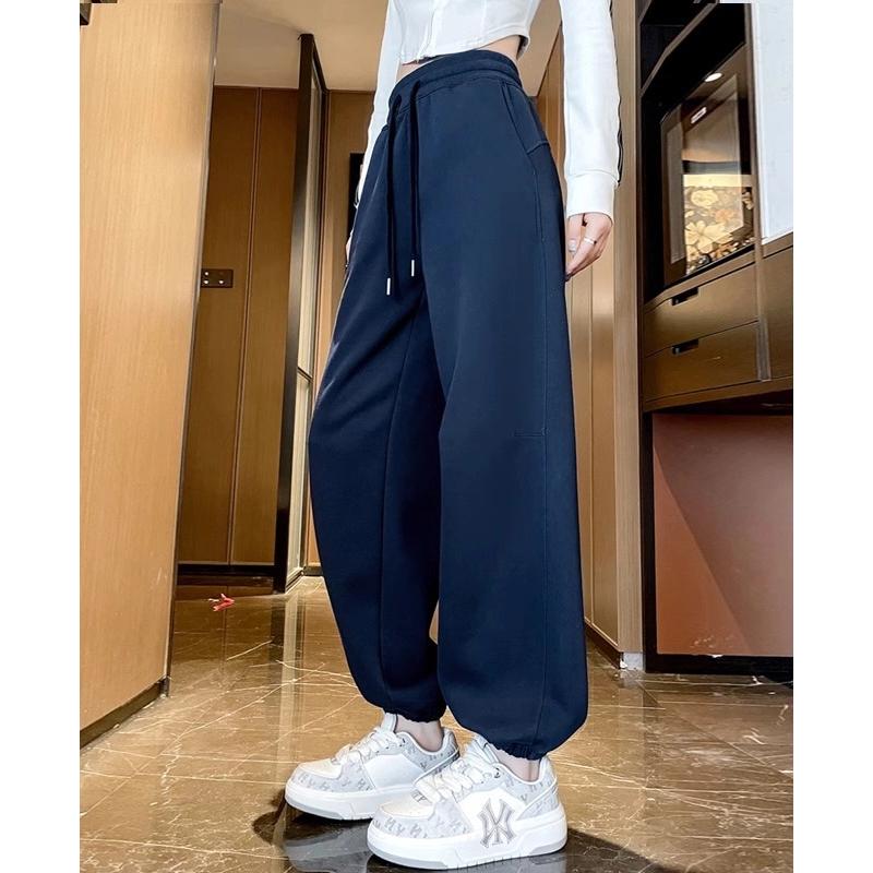 Tying Trousers Women in Spring and Autumn New Loose Straight Lantern Casual High-waist Slim Waist Pants