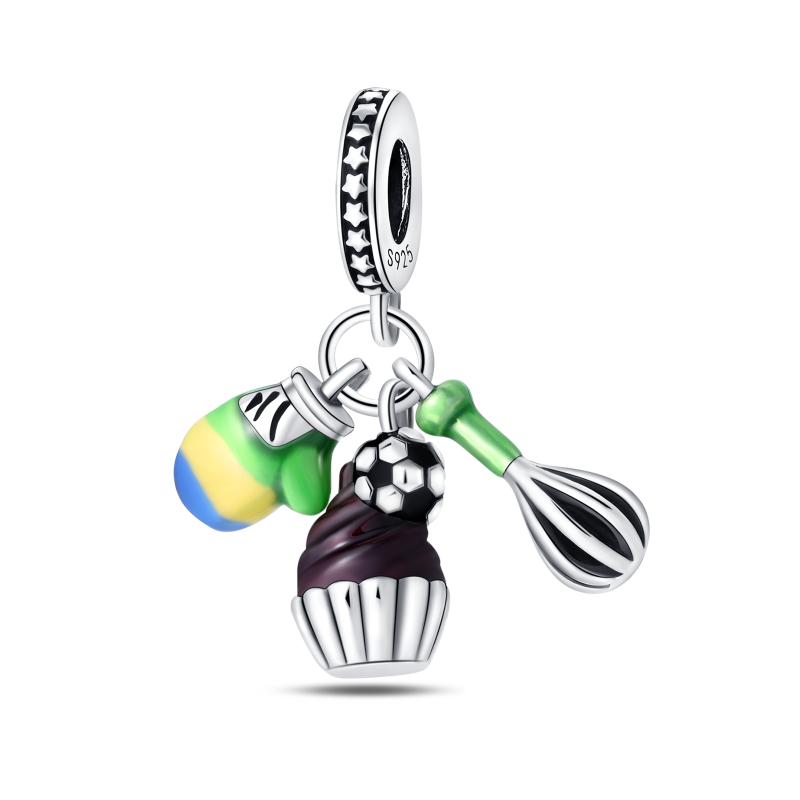 925 Sterling Silver Pumpkin Candy Chocolate Coffee Cup Strawberry Cake Charms Beads Fit 4MM hole diameter Bracelets DIY Jewelry