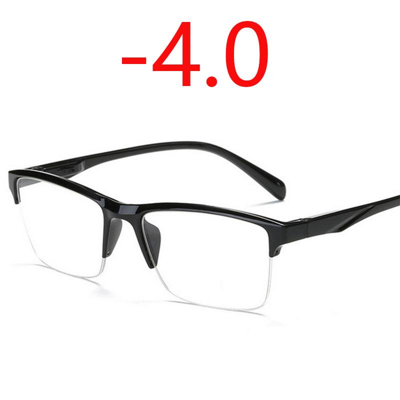 

Anti Blue Light Finished Myopia Glasses Women Men Big Half Frame Sutdent Short-Sight Eyewear -1.0 -1.5 -2. 0 -2.5 -3.0 -4.0