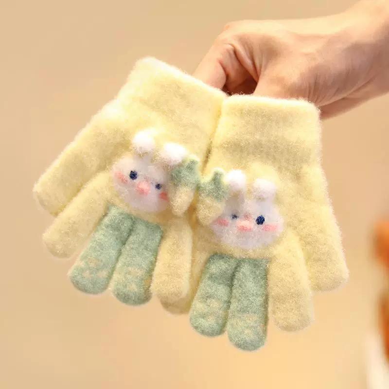 Baby Gloves for Winter, Cute and Warm for Toddlers, Boys and Girls, Five-Fingered Plush Gloves for Babies