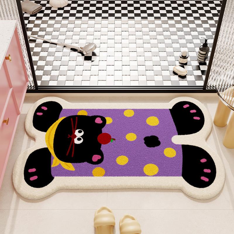 Imitation cashmere floor mat, anti slip mat, absorbent bathroom floor mat, dirt resistant and easy to maintain foot mat