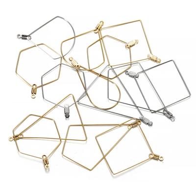 10-20Pcs/Pack Geometric Figure Blank Stainless Steel Charm Pendant Tray Bezel Epoxy Resin Molds For DIY Jewelry Making Supplies