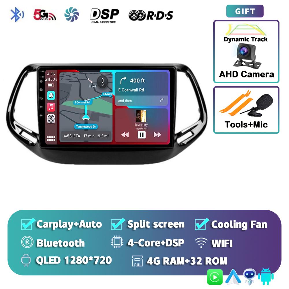 

Android 14 Автомагнитола Carplay Auto WIFI+4G Для Jeep Compass 2017 2018 2019 Мультимедийный GPS Видеоплеер Стерео 2din DSP Головное устройство