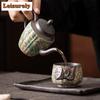 150ml Rock Painting Time Teapot Vintage Tea Infuser Pot Tea Brewing Kettle With Ball Hole Chinese Tea Set Supplies Collection