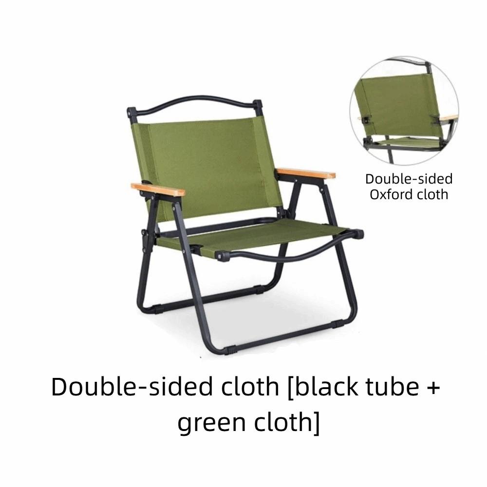 Wood Grain Camping Folding Chair Comfortable Armrest Durable Picnic Fishing Chair Carbon Steel Sturdy Kermit Chair