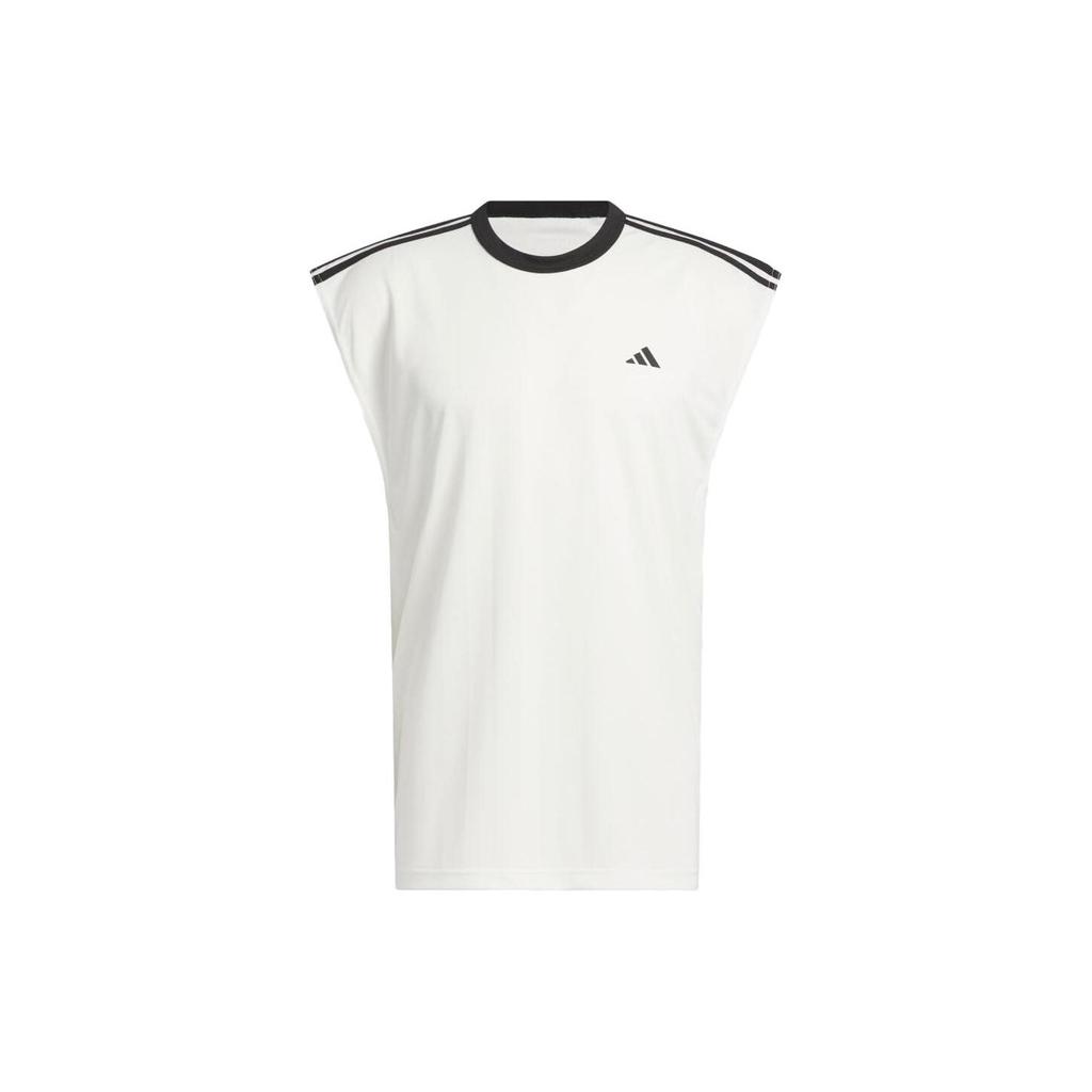 Adidas Casual Crew Neck Sleeveless T-Shirt Men Tops White IN2572