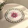 Retro Sunflower Lace Coasters Flower Shaped Placemat with Embroidered Pattern, Pastoral Style for Dining Table, Exquisite Table Covers Heat Resistant