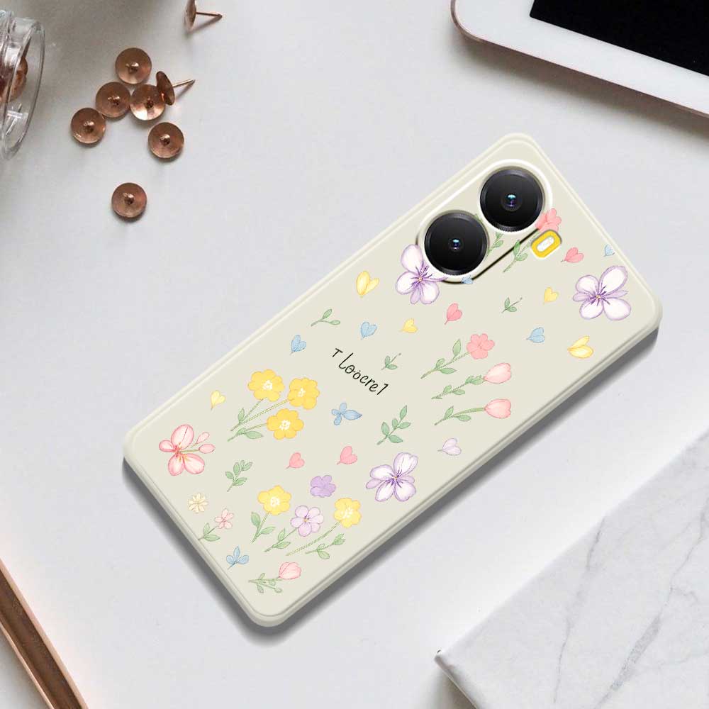 For Xiaomi Redmi Turbo 4 5G/Poco X7 Pro 5G Case Small Flowers Pattern Printing Straight Edge TPU Phone Back Cover
