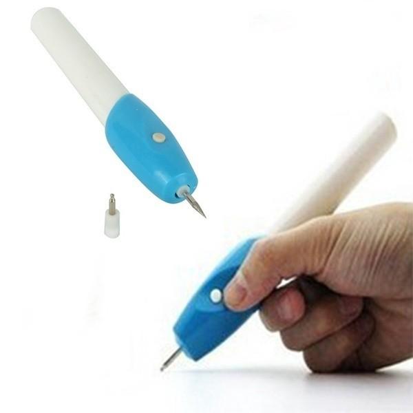 Electric Engraving Pen Jewelry Engrave Pen With White And Blue Design For Precise Diy Crafting